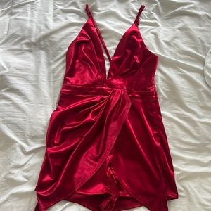 Red Satin Romper
